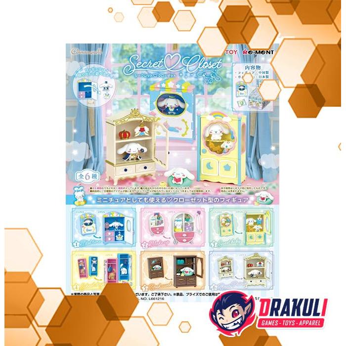 Drakuli Hobbies Toys Re-Ment Cinnamoroll Secret Closet Figure (Set of 6)