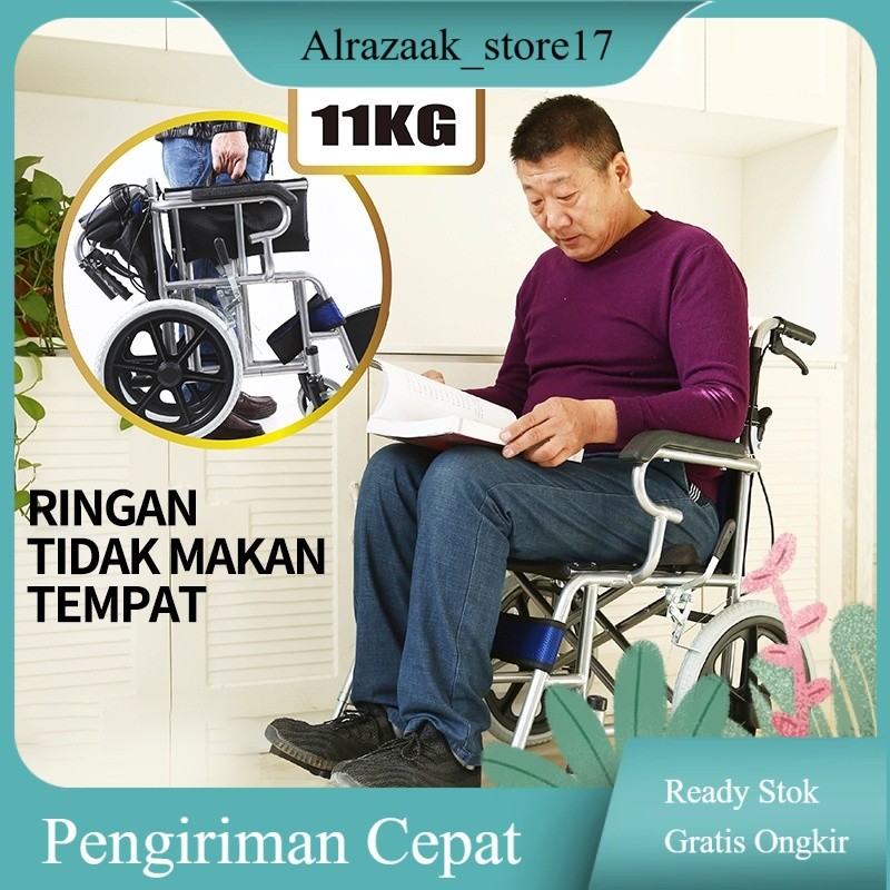 Kursi roda Alluminium Bisa Dilipat / Kursi Roda Travel Kursi Roda Lipat