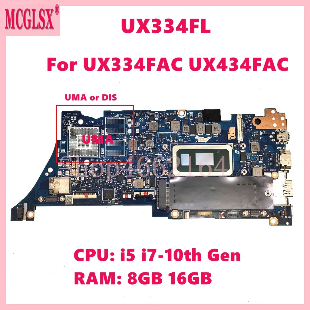 UX334FL i5 i7-8th/10th CPU 8GB/16GB-RAM UMA/S Mainboard For Asus UX463FL UX434FL UX434FAC UX334F UX4
