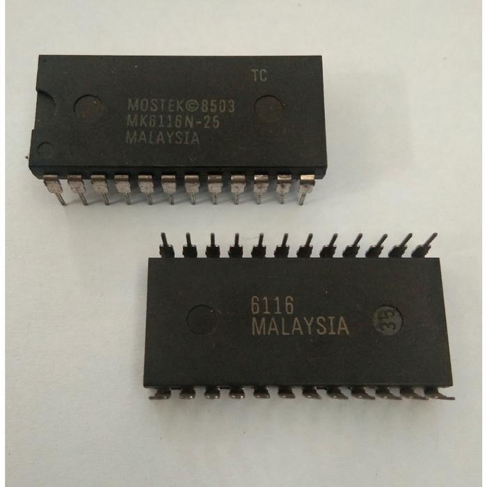 IC MOSTEK MK6116N-25 CMOS Static RAM 2K x 8 DIP-24 TERBAIK...