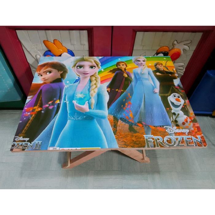 MEJA BELAJAR KAYU LIPAT ANAK KARAKTER - Frozen