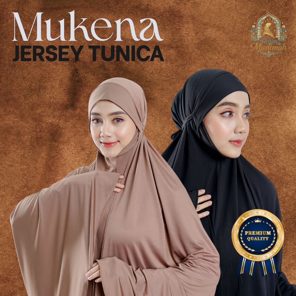 Mukena Jersey Premium Tunica – Anti Kusut, Jumbo, Bahan Halus Adem