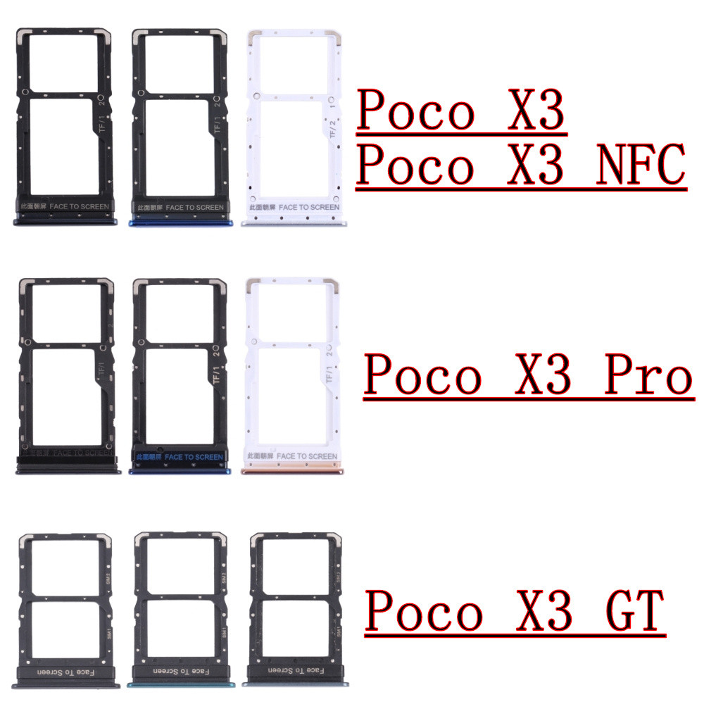 Dual Single ip SIM Card Tray For Xiaomi Poco X3 Pro X3Pro X3 GT X3GT  X3 NFC Phone SIM1 + SIM2 Card 