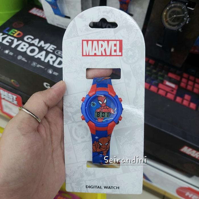 Jam Tangan Dital Marvel Captain Amerika Ironman Spiderman Anak Remaja Laki-Laki Cowok Kado Hadiah Un