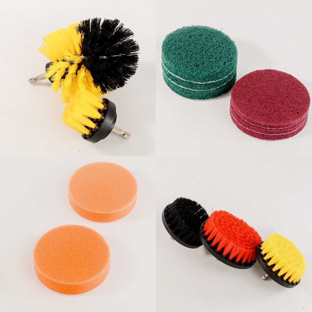 OTOHEROES Drill Brush Set 15PCS Kepala Sikat Bor Poles Mobil Rumah Car Polisher Kit 4/5 Inch Sikat P