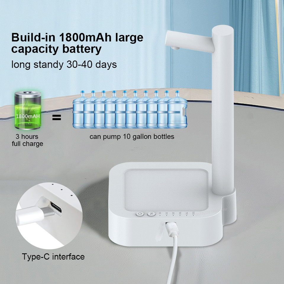 Electric Water Gallon Pump Automatic Water Dispenser Pump 19 Liters Desktop Portable Water Pump Bott