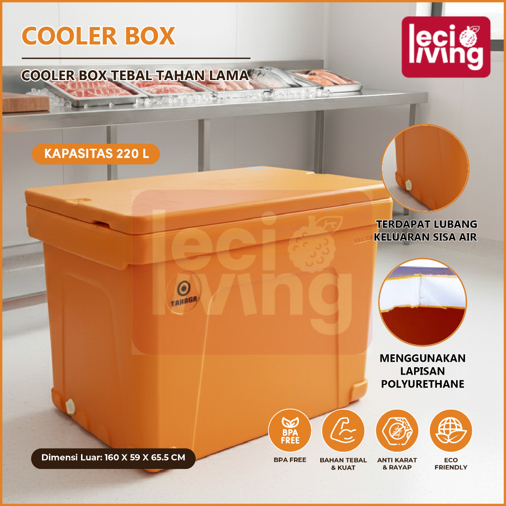 COOLER BOX 220L - Container Box / Termos Es Kotak / Ice Box / Tempat Es Batu / Daging / Ikan