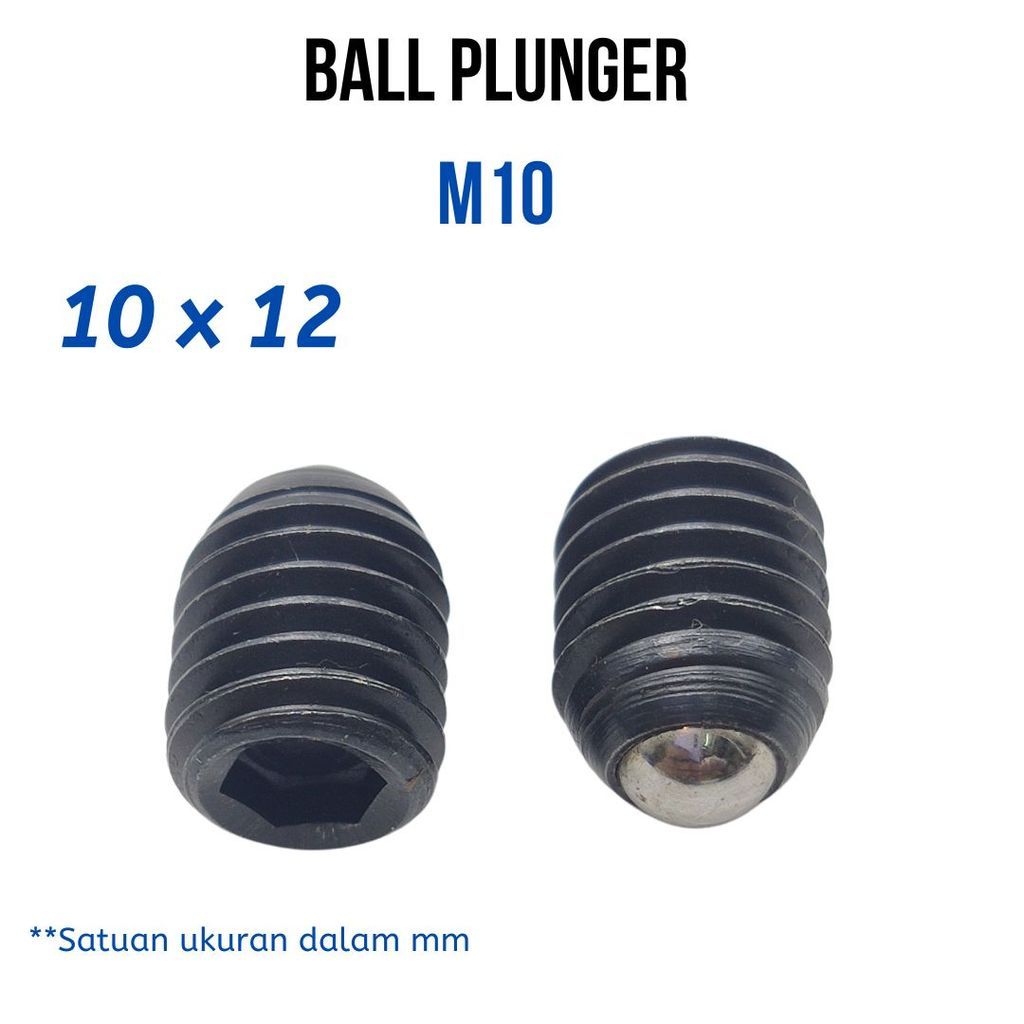 24 JAM  Ball plunger M10 M12 M16 Baut Stopper 10mm 12mm 10 12 16mm Baut Pelor
