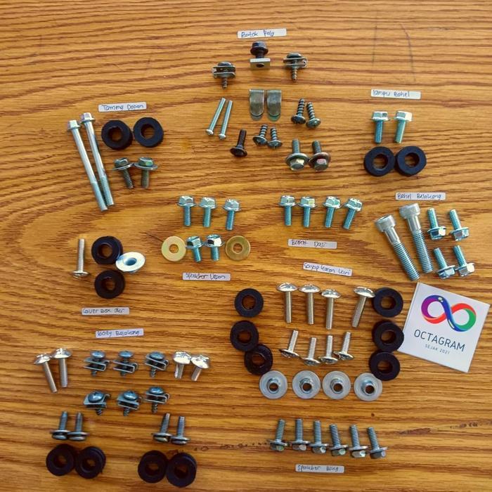 Baut Body Yamaha Fizr Full Set/ Baut Body Motor Fizr dan Force 1Full Set Yamaha Lengkap Dengan Karet