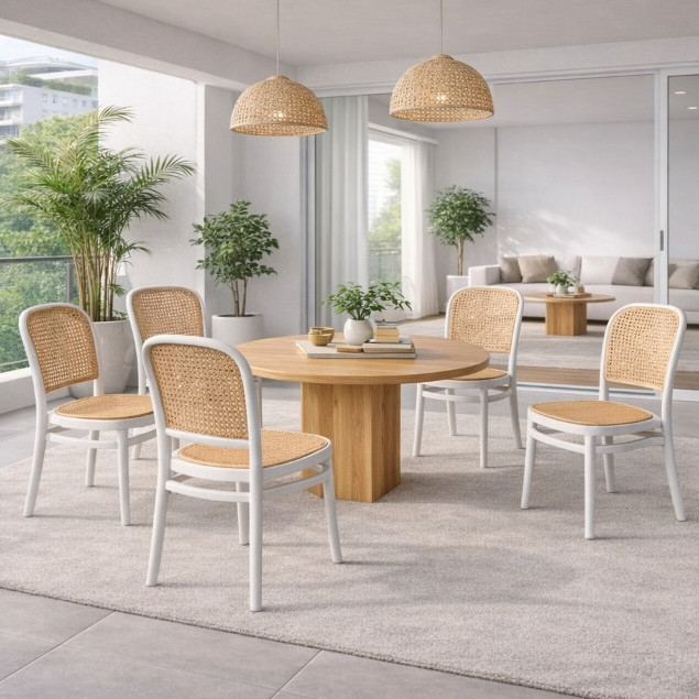 Kursi Rotan Plastik  Kursi Anyam Rotan Sintetis Modern Ruang Serbaguna 5/10Pcs Kursi Ruang Makan