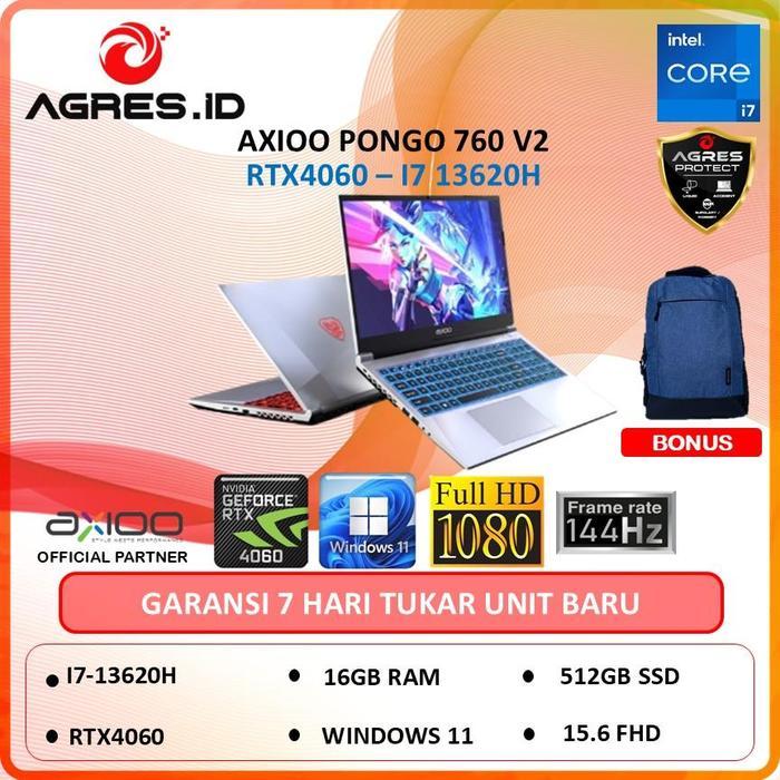 LAPTOP AXIOO PONGO 760 v2 RTX4060 I7-13620H 16GB 512GB 15" fhd ips - Non Bundle, DOS