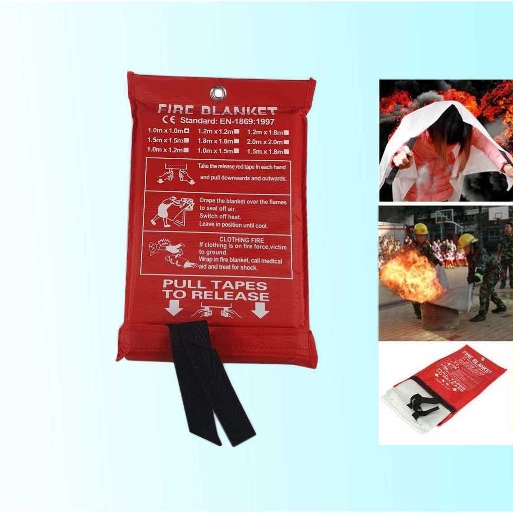 Kain Pemadam Api Fire Blanket Fiberglass Flame Retardant 1x1M - Selimut Pemadam Api Darurat Fibergla