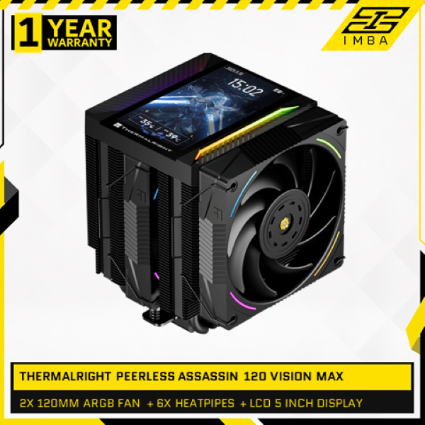 THERMALRIGHT CPU AIR COOLER PEERLESS ASSASSIN 120 VISION MAX DUAL TOWER (2X 120MM ARGB FAN  + 6X HEA