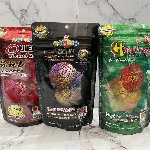 OKIKO QUICK HEAD UP PELET PAKAN IKAN LOUHAN - Merah