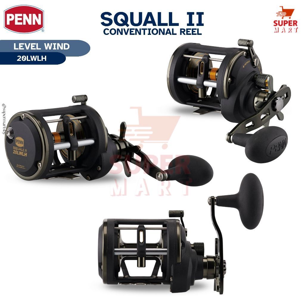 Supermartsby Reel OH PENN Squall II 12LDLH 20LWLH 30LWLH Power Jigging Saltwater