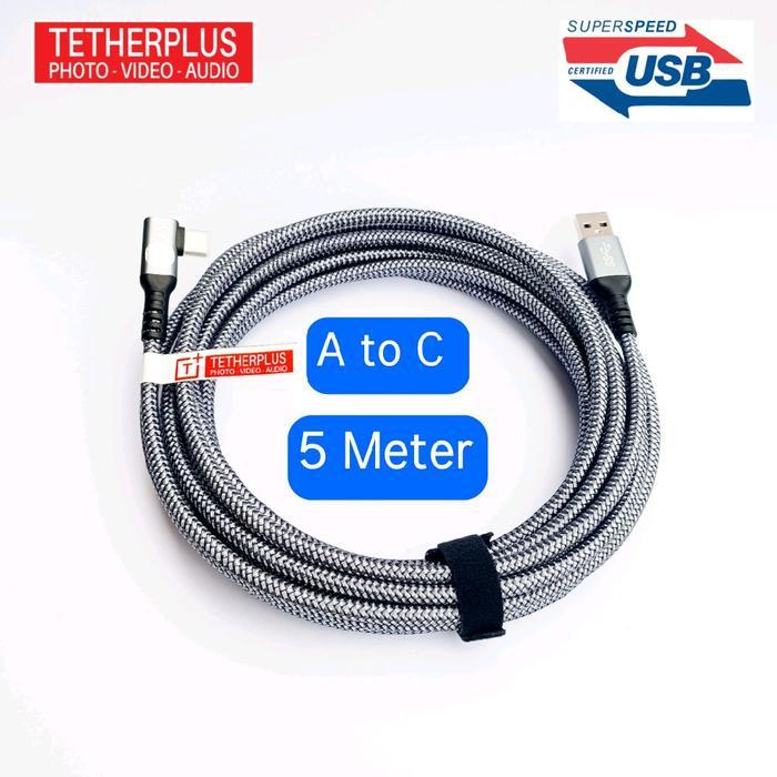 BEST SELLER Tetherplus USB 3.2 5Gbps Type  C L shape  VR - A-C 5Meter