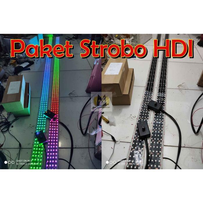 Paket Strobo RGB 4 Baris 24v 143cm 176cm 220cm Modul Meteor Bus Truk - 12v 120cm