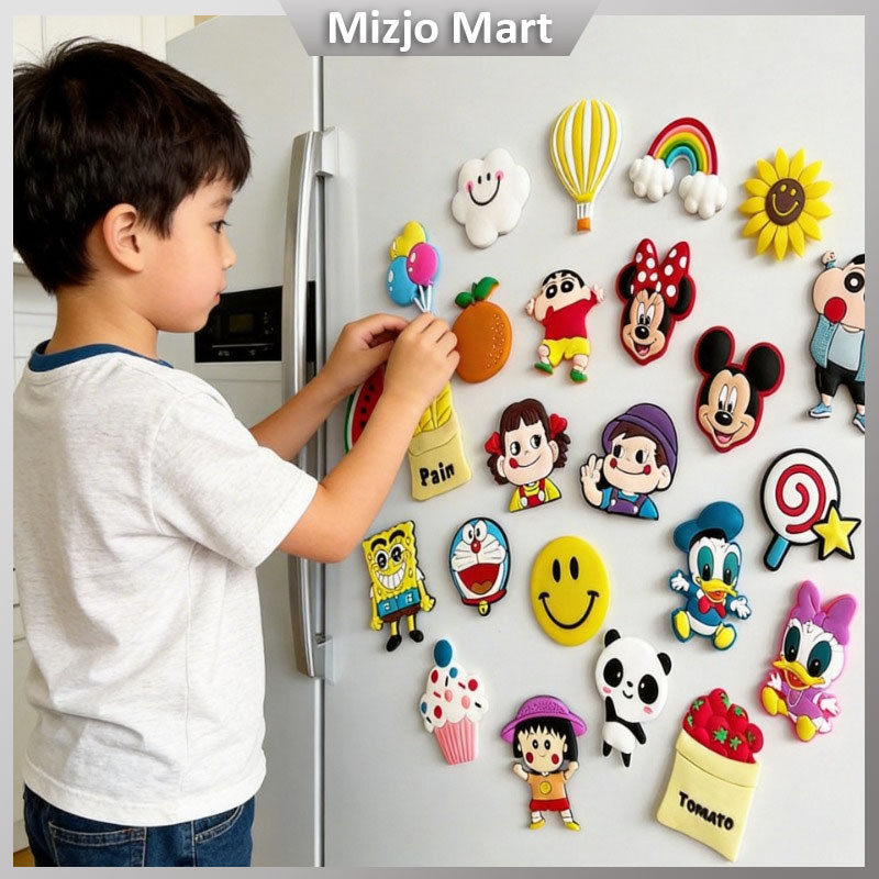 Stiker Magnet Kulkas 3D Lucu Buah & Hewan - Stiker Edukasi Anak, Magnet Lembut, Hadiah Kreatif untuk