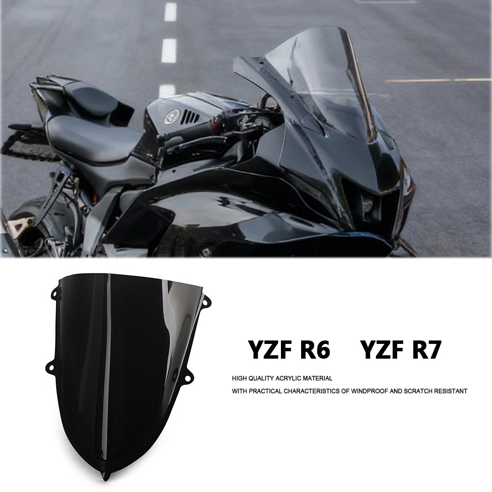 Motorcycle Windshield Fit For Yamaha YZF-R7 YZF7 2021-2025 YZF-R6 YZFR6 2017-2024 Racing Windscreen 