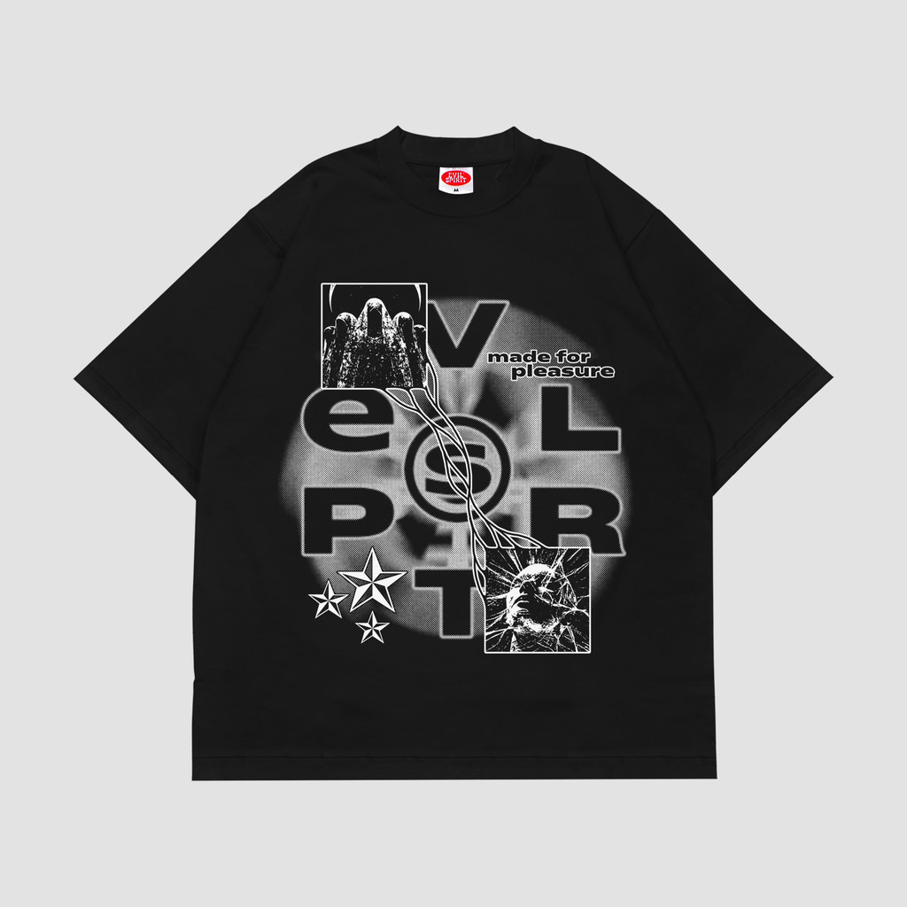 Ready Stock - EVILSPIRITCO KAOS HEAVYWEIGHT 16S - ELISE BLACK BOXY UNISEX