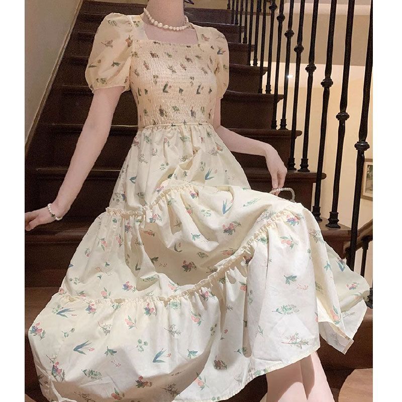 Temperamen bernapas Rok peri super Prancis Mori gaun bunga rok panjang anak-anak