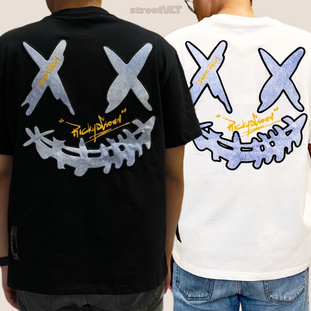 RIC Ricky is Clown Blue Azure Fleck Denim Patch Leather Mamba Tee Original