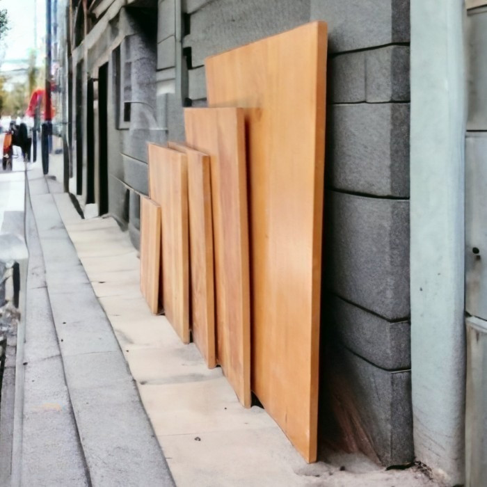 Top Table Kayu Papan kayu 140x60 cm Wooden board bahan meja kayu - 120 x 60 cm, vernish / Dihaluskan