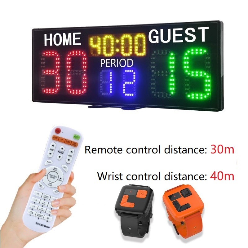 Ganxin Portable LED Tennis Scoreboard for Padel Court | Remote Control gital Score Board for Indoor 