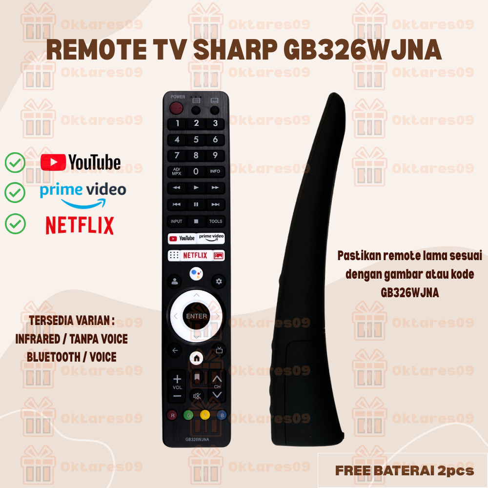 (Julie Tronik) Remote Tv Sharp GB326WJNA Dengan Voice Dan Bluetooth