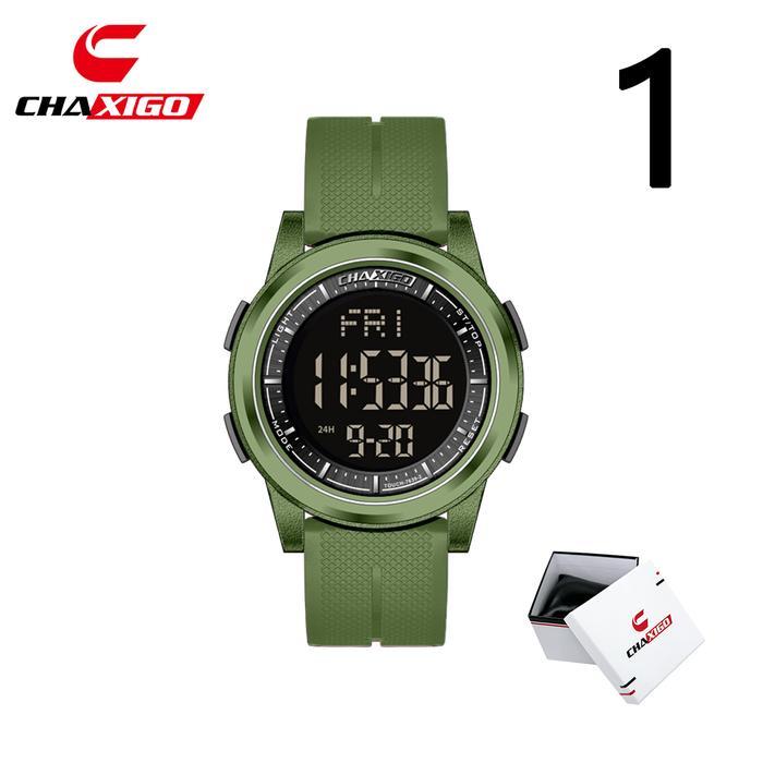 CHAXIGO Fashion Multifungsi Unisex Jam Tangan Pria Luar Ruangan Jam Alarm 5Bar Tahan Air Jam Tangan 