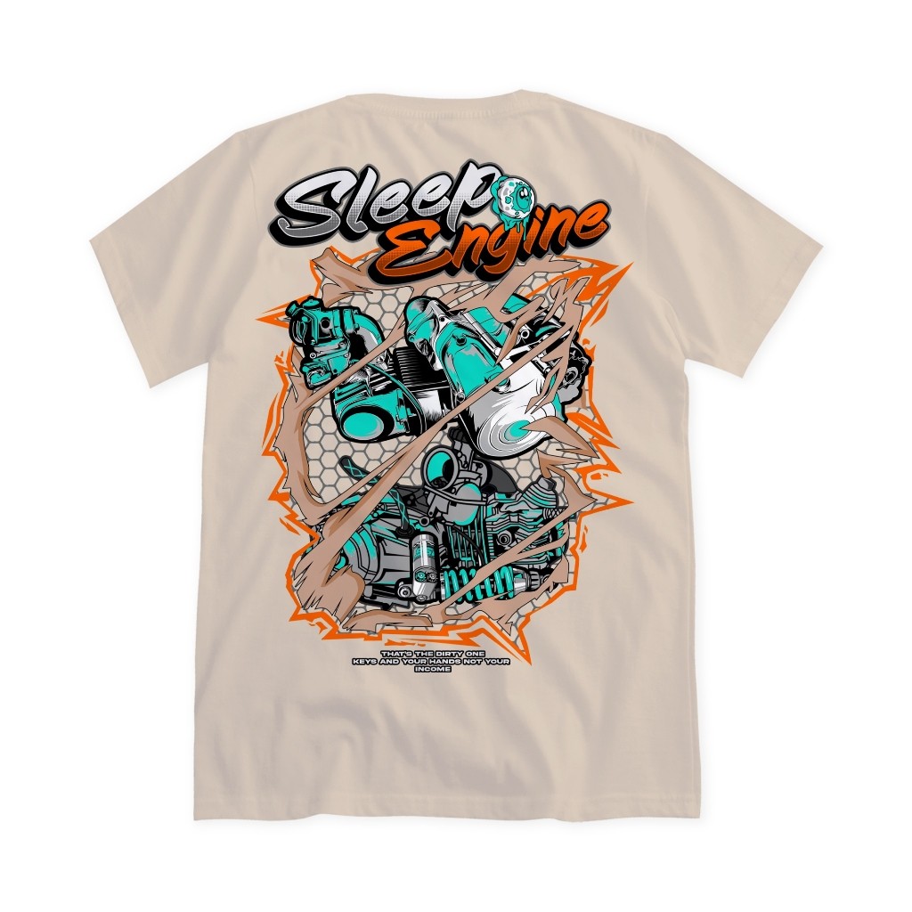 Kaos Racing Sleep Engine Baju Distro Motor Drag Balap Herex Mesin Knalpot Rangka Jupiter Z Fizr Kari