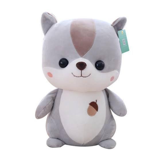 Boneka Tupai Lucu Imut Berbahan Halus Dan Lembut - Boneka Tupai Abu