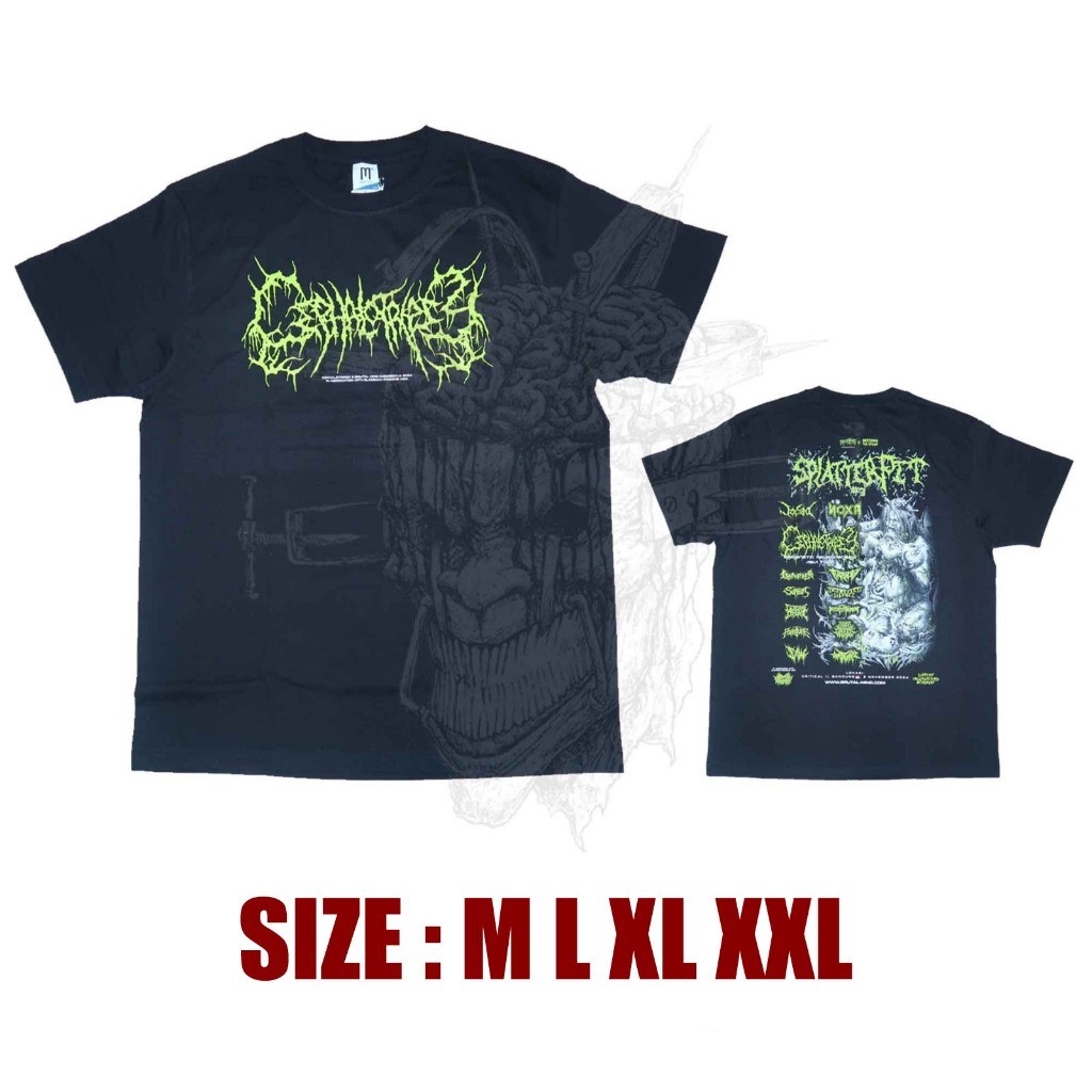 ORIGINAL & BERLISENSI - T-SHIRT - CEPHALOTRIPSY - SPLATTER PIT 3 - GREEN LOGO | SLAM/BRUTAL DEATH ME