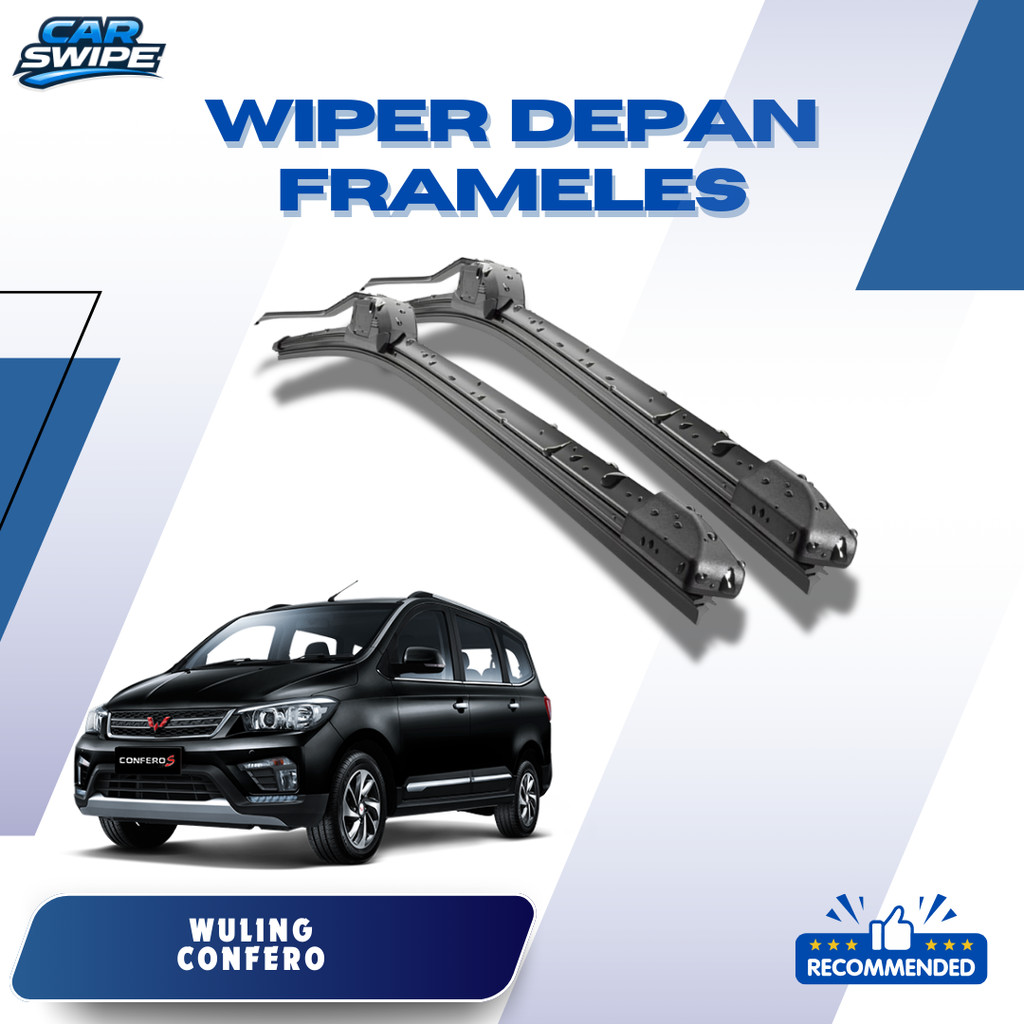 Wiper Frameless Kaca Depan Mobil Wuling Confero Karet Halus 1 Set Kiri Kanan