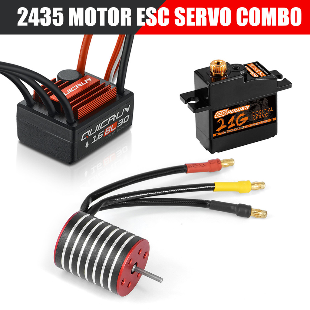 2430 2435 Waterproof Brushless Motor ESC Servo Combo for 1/14 1/16 RC Car Racing Crawler Boat Wltoys