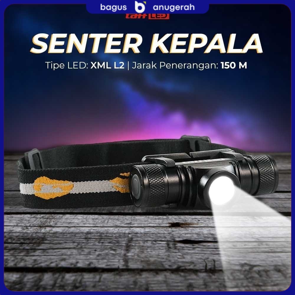 TAFFLED Senter Kepala Headlamp Headlight LED XML-L2 800 Lumens - D10-GCU2