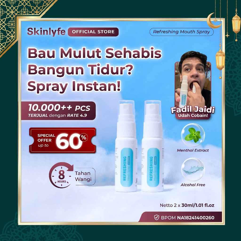 Skinlyfe Bundling Mouth Spray Pengharum Mulut Penghilang Bau Mulut Obat Mulut Bau Pemutih Gigi BPOM
