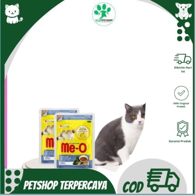 Makanan Kucing Meo Pouch 80gr Kitten Otak-Otak With White Fish