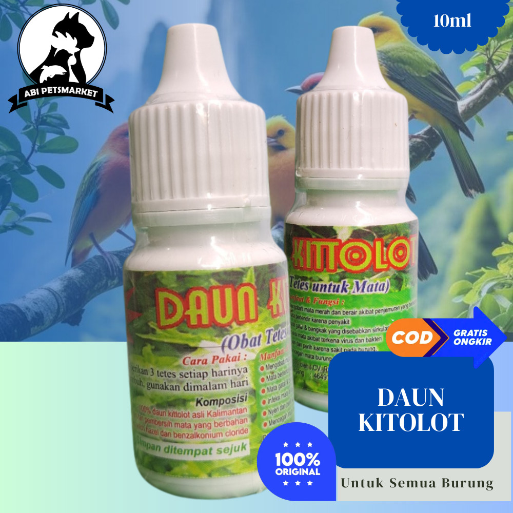 Daun Kitolot Tetes 10ml Obat Burung Sakit mata obat snot katarak lovebird mata snot