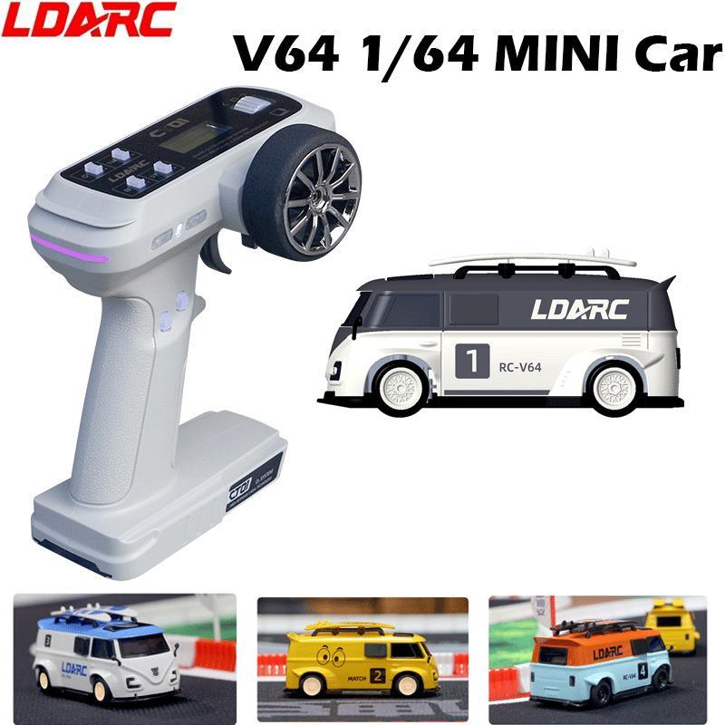LDARC 1:64 V64 RTR Mini Electric RC Car Model 2.4GHz Long Battery Life Desktop RC Car Mini Racing Ca