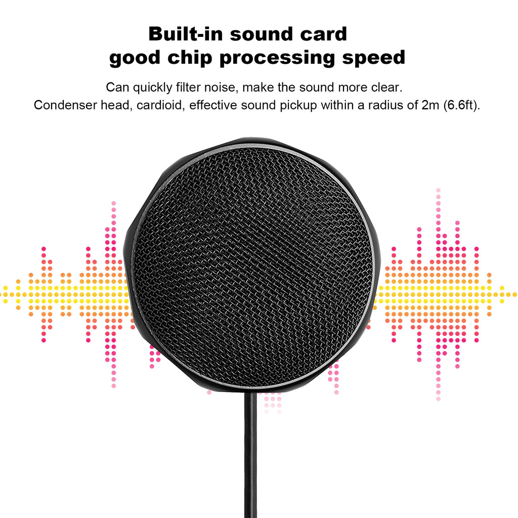 USB Laptop Microphone USB Omni‑rectional Condenser Microphone Mini Wired Meeting Business Mic for PC
