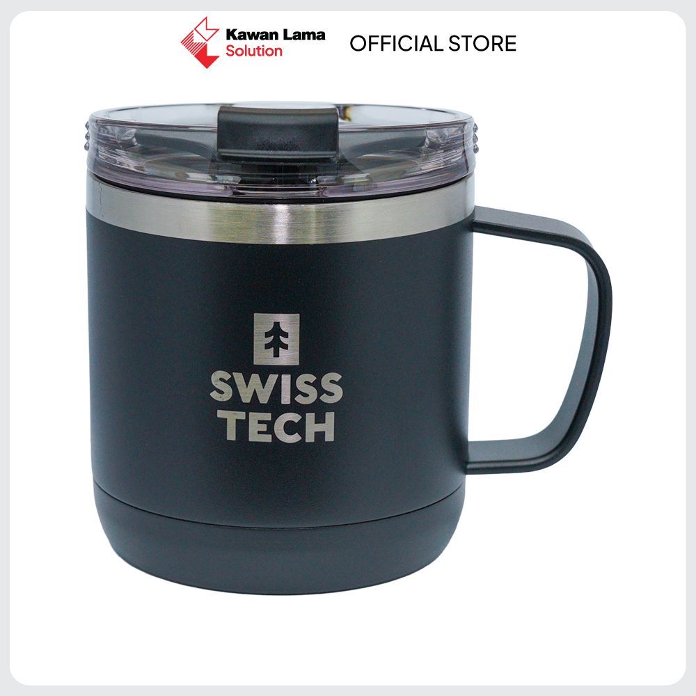 KLS Swiss Tech Mug Vacuum Flask Stainless Steel 413 ml - Hitam Thermo Mug