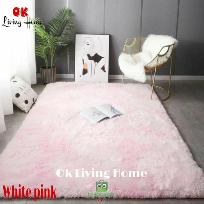Karpet bulu, karpet bulu korea, karpet bulu halus, karpet bulu premium - pink