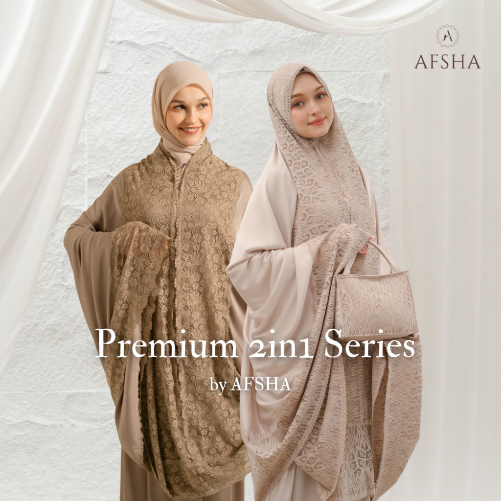 Afsha - Mukena 2In1 Dewasa Premium Silk Hampers With Box
