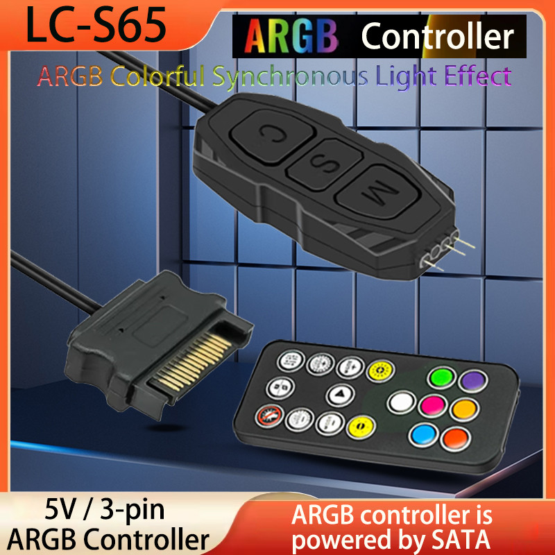 5V 3pin  ARGB Controller To SATA Power Supply Mini RGB Controller For Computer Case ARGB fans,cooler
