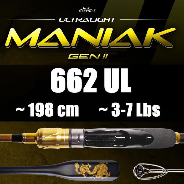 Joran Pancing Getsu Ultralight | Joran Getsu UL MANIAK Gen II & Gen III Solid Carbon - 662 UL