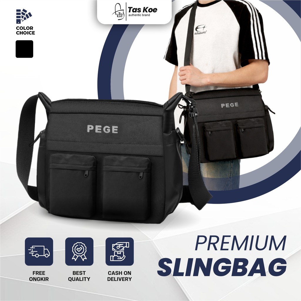 Tas Selempang Pria PEGE Auron Sling Bag Simple Modern - PG 9142
