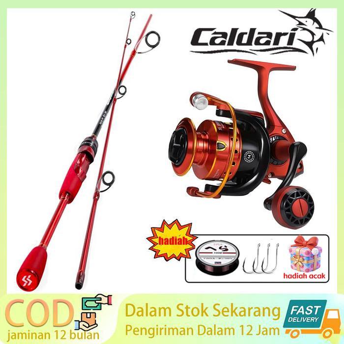 Caldari Set Pancing Lengkap | Joran Karbon Ultralight + Reel Spinning | 100M Senar + Umpan Combo - S