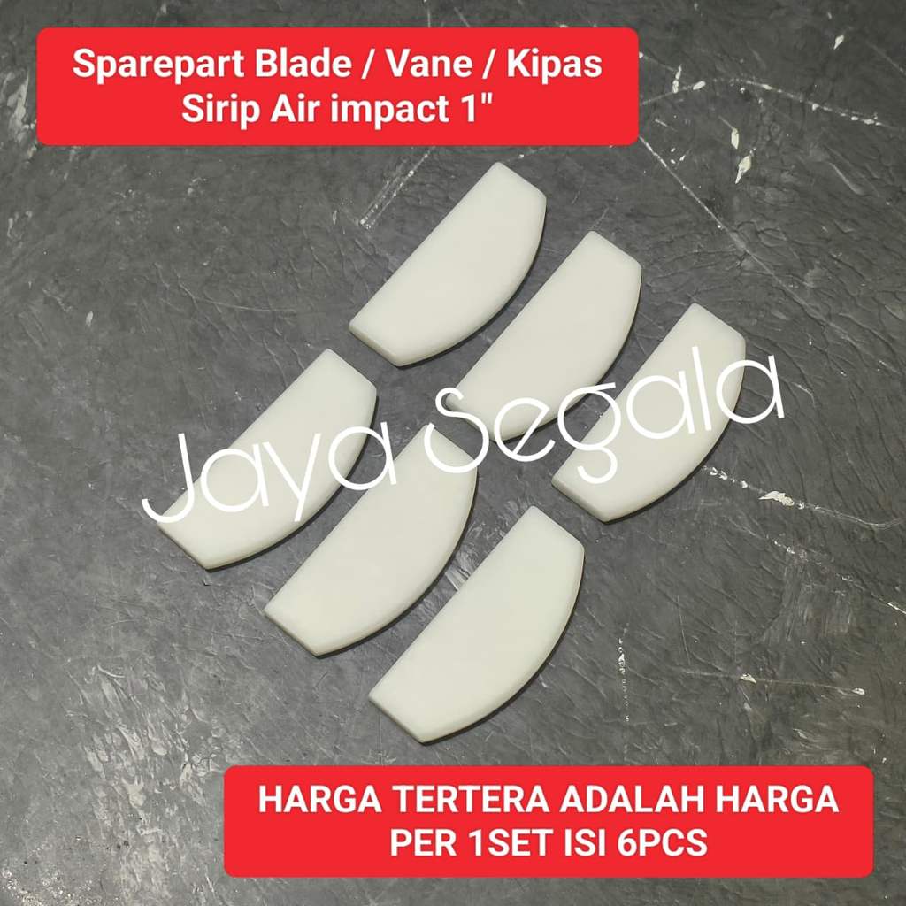 Sparepart kipas vane air impact 1 inch Blade nylon set 6 pcs