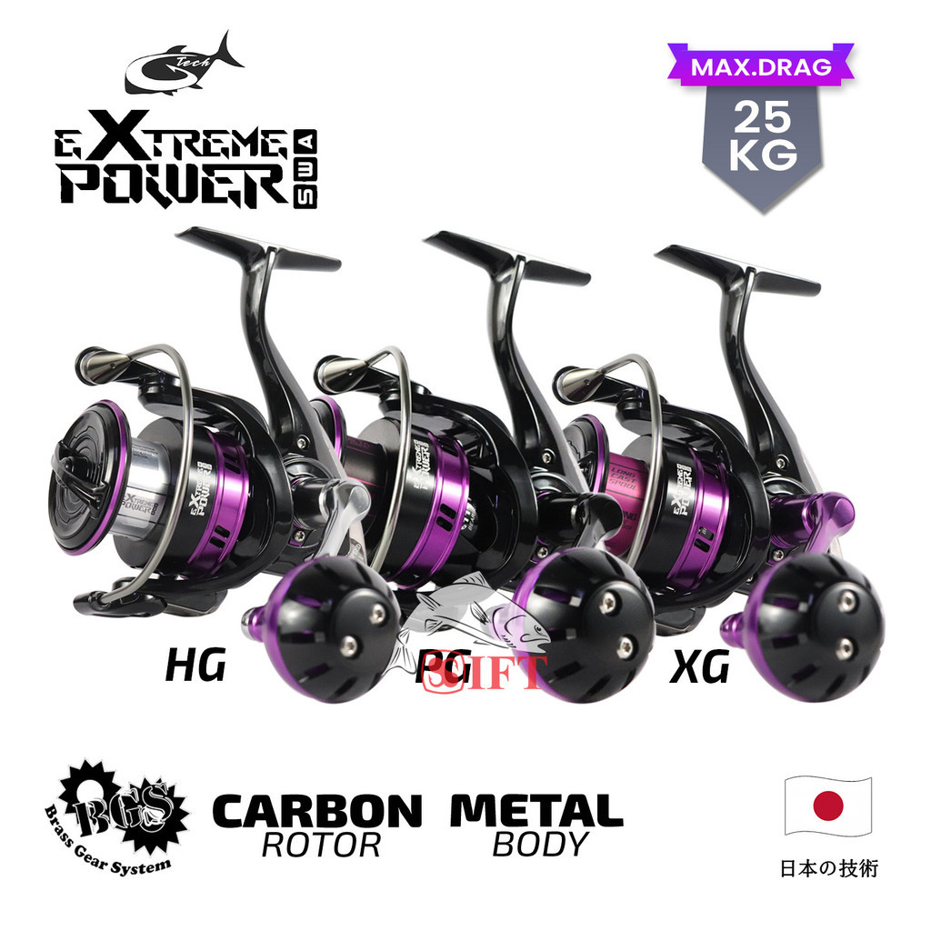 Reel G-TECH EXTREME POWER SWA 4000 5000 HG PG XG | BGS Power Handle Saltwater | Pasiran Pantai Laut 